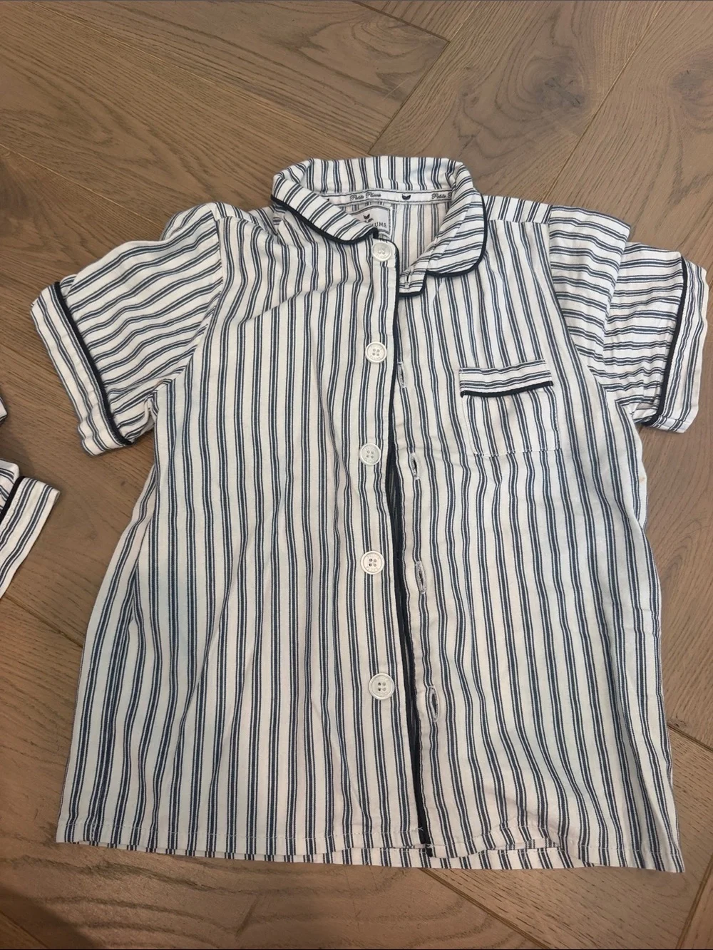 Striped Blue and White Kids Pajama Set by Petite Plume